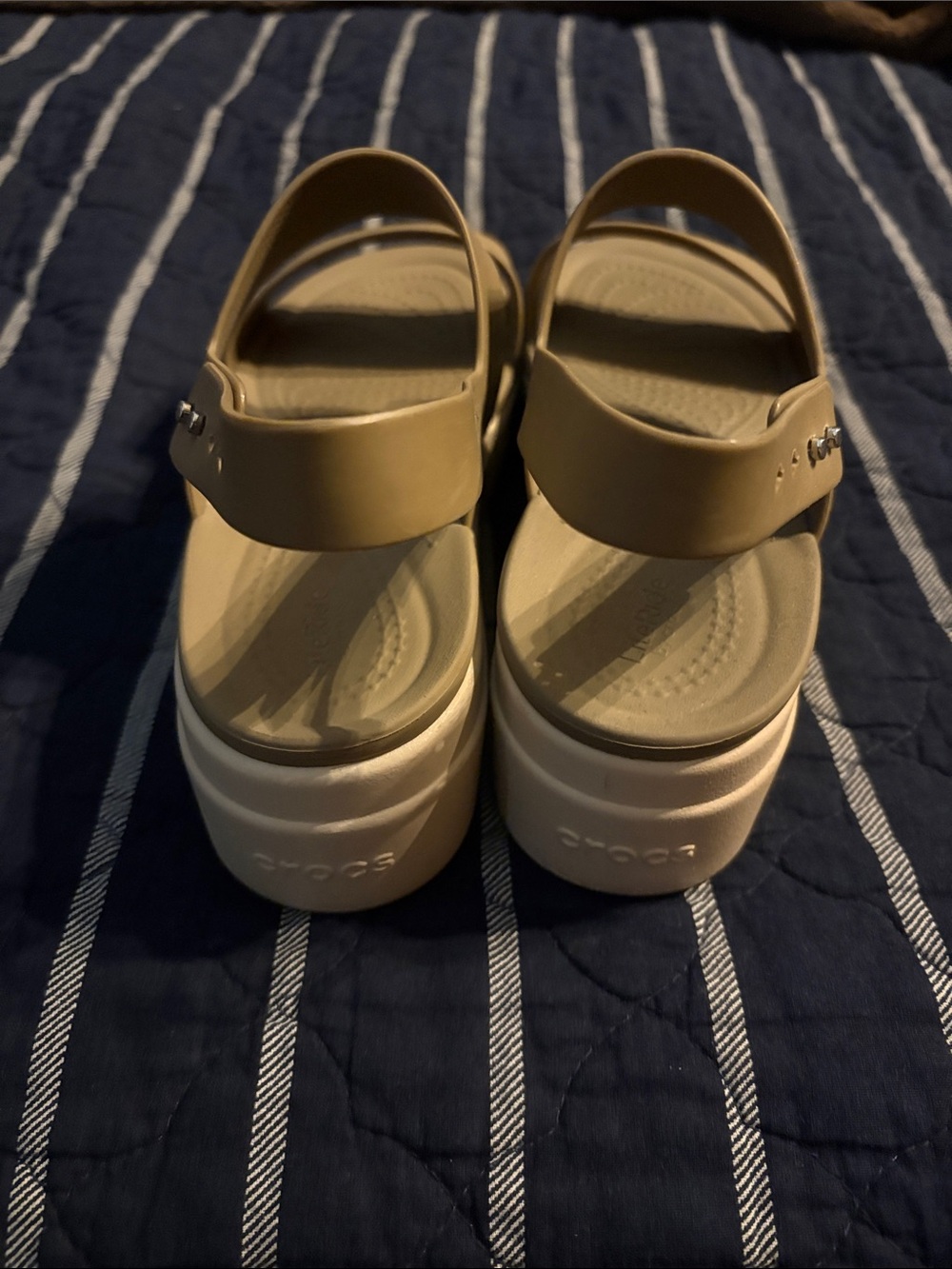 CROCS Women's Tan Sculpted Strap Sandals - Picture 3 of 5